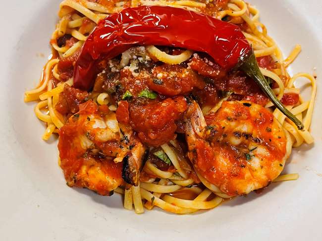 linguine shrimp fra diavolo